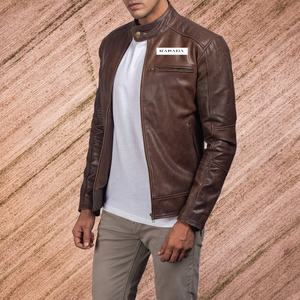 แจ็กเก็ตหนังสำหรับผู้ชายเสื้อแจ็คเก็ตหนังแท้สำหรับนักขี่จักรยาน - Product Image 2