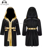 Robe de boxe Onstyle Sports pour homme, en cuir satiné respirant, écologique, durable, avec fermeture éclair intégrale et cordon de serrage