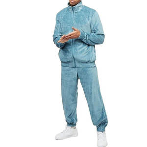 Chándal de terciopelo 100% con cremallera para hombre, de alta calidad, impreso por el fabricante, venta al por mayor, chándales deportivos de moda para hombre. - Product Image 1