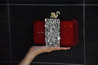 Cadeau idéal pour la Saint-Valentin et les mariages, pochette rectangulaire en résine époxy, durable, écologique, imperméable, élégante, avec chaîne