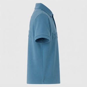 เสื้อโปโลผู้ชายสีน้ำเงิน แขนสั้น โลโก้ลายนูน ทรงลำลอง ใส่สบาย - Product Image 3