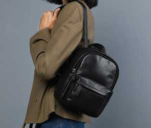 Proveedor mayorista de mochilas de cuero genuino personalizadas, mochilas de viaje pequeñas de cuero auténtico para mujer LSBP-0028 - Product Image 1