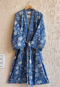 Kimono de algodón para mujer con estampado a mano y abertura alta, fabricante OEM, proveedor mayorista, etiqueta de marca personalizada, pedido al por mayor - Product Image 4