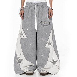 Pantalones Casuales de Lona para Mujer, Estilo Holgado, con Cintura Elástica, Transpirables, con Bolsillos, Tipo Baggy - Product Image 1