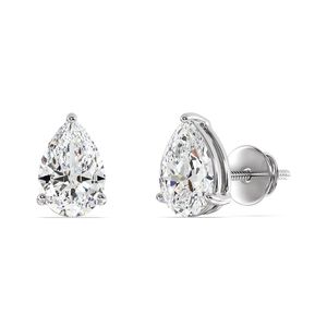 Pear Cut Lab Grown Diamond Stud <b>Earrings</b> - Product Image 3