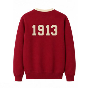 Delta Sigma Theta Crew Neck <b>Sweatshirt</b> <b>Red</b> Cream 1913 Print Unisex Casual Knitted Pullover <b>Sweatshirts</b> - Product Image 3