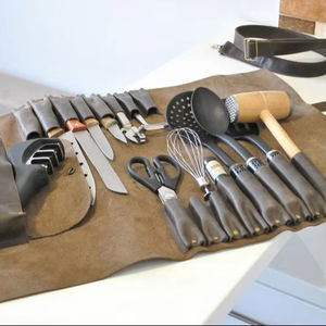 Estuche de Cuero Genuino de Vaca de Lujo, Resistente y a Prueba de Olores, para Cuchillos de Chef, Organizador Culinario Profesional LBKR-0052 - Product Image 1