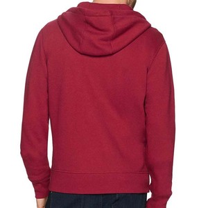Unisex <b>Red</b> Zip-Up <b>Hoodie</b> 100% Cotton French Terry Casual Hooded Sweatshirt Regular Fit Solid Color Autumn Wear Low MOQ OEM/ODM - Product Image 4