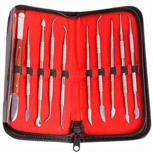 Dental <b>Wax</b> Carving Tool Set Spatula Plaster Knife Versatile Teeth <b>Wax</b> Carving Manual CE Stainless Steel 10 Pieces ISO DHL PK - Product Image 1