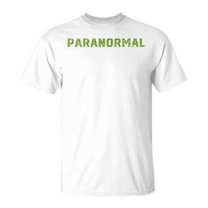 T-shirt Investigatore Paranormale Bianca Unisex per Adulti Girocollo Manica Corta Uso Promozionale - Product Image 1