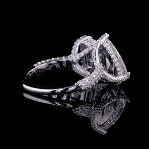 Anillo de diamante cultivado en laboratorio Chapado en plata 925 moderno IGI certificado pera corte esmeralda 4 quilates VVS2 boda de lujo de moda para mujer - Product Image 5