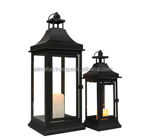 Linterna de vela para exteriores Vintage, torre de Metal colgante con vidrio decorativo para decoración del hogar para jardín, sala de estar - Product Image 1