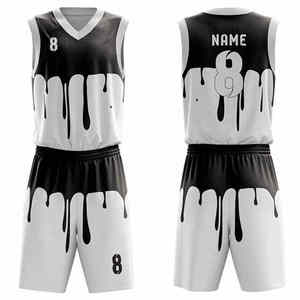 Conjunto de Camiseta y Pantalones Cortos de Baloncesto Reversibles Personalizables, Ropa Deportiva Transpirable con Diseño de Baloncesto - Product Image 1