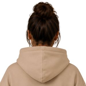 Sudadera con Capucha Extra Grande para Mujer, Personalizada, con Pedrería Beige en Forma de Mariposa, de Felpa de Algodón Premium, Informal, para Invierno - Product Image 5