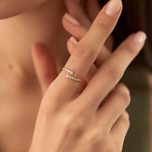 Fashion Jewelry 14K Solid Gold Lab Grown Diamond <b>Rings</b> Spiral Wrap <b>Ring</b> Open <b>Adjustable</b> <b>Ring</b> Gift for Her Diamond Bypass <b>Ring</b> - Product Image 5