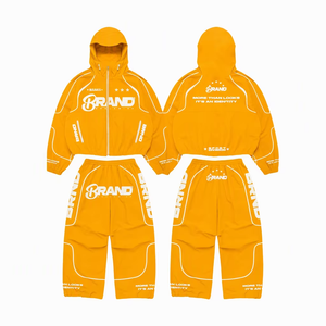 Wholesale Custom Patchwork Nylon Tracksuit Streetwear <b>Reflective</b> Lines Windbreaker Sweatsuit Zip up <b>Jacket</b> and Pants Sets <b>Men</b> - Product Image 1