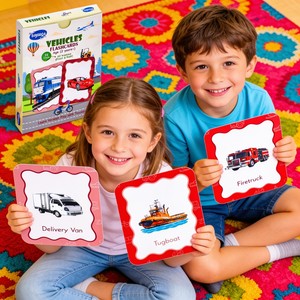 Tarjetas de Memoria Flash de Vehículos Toysaga, 30 Piezas para Niños de 2 Años o Más, Tarjetas Educativas con 60 Palabras de Vocabulario - Product Image 3