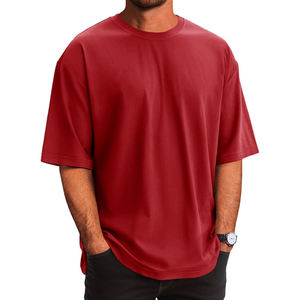 Camiseta de Algodón Morada Extra Grande para Hombre, Manga Corta, Cuello Redondo, Color Sólido, Estilo Casual, Tejido Jersey, Corte Regular - Product Image 6
