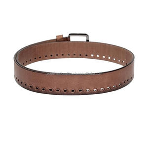 Ceinture décontractée en cuir de haute qualité pour hommes avec boucle ardillon interchangeable en laiton argenté mat, ceinture habillée - Product Image 5