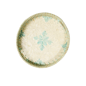 Bandeja redonda de estilo bohemio de mimbre marino con incrustaciones de nácar, bandeja para servir para sala de estar y cocina, hecha en Vietnam. - Product Image 1
