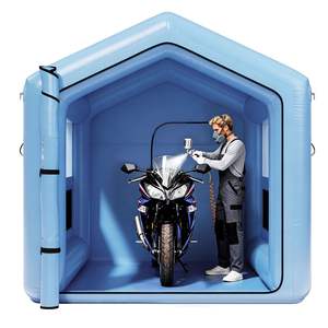 Potente Sistema di Filtraggio dell'Aria con Soffiatore da 550W, Cabina di Verniciatura Gonfiabile Triangolare 10x8.5x8.5 ft Modello D0100XFPH7U per Pittura - Product Image 1