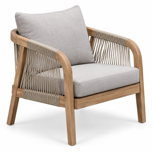 Modern Outdoor Patio Furniture <b>Set</b> <b>Wooden</b> Frame Woven Rope Sofa <b>Set</b> 4 Piece <b>Garden</b> Conversation Couch with Coffee Table - Product Image 5
