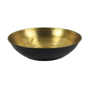Nouveauté Bol rond en laiton poli avec base noire, centre de table pour fruits, exportation - Product Image 1