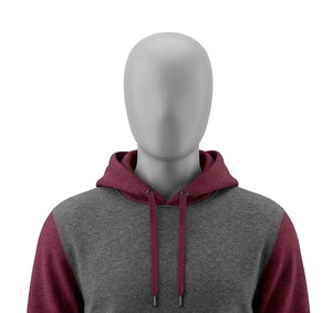 Sweat-shirt à capuche pour homme, gris bordeaux, manches raglan, poche avant, coupe classique, décontracté, écologique, séchage rapide - Polaire, hiver - Product Image 3