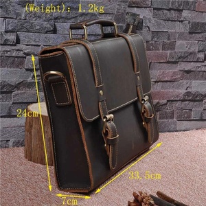 Maletín para Portátil de Cuero Genuino Hecho a Mano, Maletín de Cuero Marrón Premium para Negocios y Trabajo, Logotipo Personalizado, Venta al por Mayor - Product Image 6