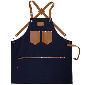 Delantal de Barbero de Mezclilla con Correas de Cuero y Bolsillos, Delantal Profesional para Salón de Peluquería - Product Image 6