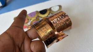 Brazaletes de Latón con Cuentas y Grabado en Cobre Hechos a Mano, Joyería Ajustable de Estilo Bohemio con Corazón para Fiestas - Product Image 5