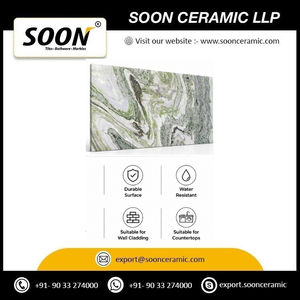 Próximamente en SOON CERAMIC: Losa Grande de Calcita VERDURE WAVE 2, Precio Directo de Fábrica, Pulida, Moderna, Ecológica, Diseño 3D, Rajasthan - Product Image 6