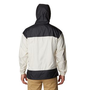 Chaqueta con capucha y logotipo personalizado, diseño color block en verde oliva y negro, con cremallera, informal, para otoño, resistente al viento. - Product Image 2