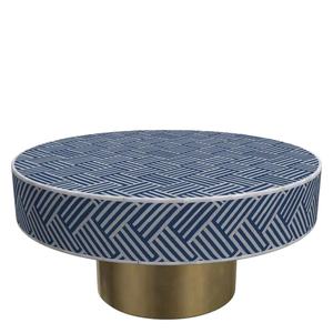 โต๊ะกาแฟฝังกระดูกทำมือทรงกลมเฟอร์นิเจอร์ฝังกระดูก - Product Image 1