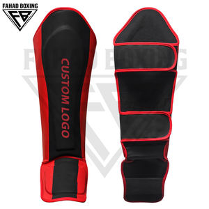 Espinilleras de Boxeo de Cuero de Color Sólido - Duraderas, Ecológicas, de Alta Elasticidad, Personalizables para Boxeo, MMA y Entrenamiento de Artes Marciales - Product Image 2