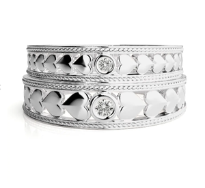 Bindi Jewels 925 Sterling Silver Silver Plated Solitaire Christian Romantic <b>Couple</b> <b>Rings</b> - Product Image 2