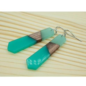 Boucles d'oreilles en résine personnalisées pour femme, pendentif géométrique simple FAIZA CRAFT FC-2422, artisanat en résine, Fête des Mères - Product Image 5