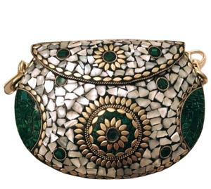 กระเป๋าคลัทช์โลหะลายแจ็คการ์ดทำมือสุดหรูสีสันตามสั่งสำหรับผู้หญิง - กระเป๋าถือสำหรับงานปาร์ตี้และงานแต่งงานที่มีสไตล์และสามารถปรับแต่งได้ - Product Image 1