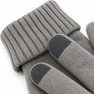 Guantes de Invierno Personalizados con Pantalla Táctil, Tejidos, Grises, con Puño Acanalado y Parche Personalizado para Uso Diario - Product Image 4