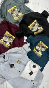 เสื้อเชิ้ตเดรสผู้ชาย แขนยาว ผ้าคอตตอนป๊อปลิน สไตล์วินเทจ เป็นมิตรกับสิ่งแวดล้อม ปิดด้วยซิป ปกคอปก แนวสมาร์ทแคชชวล - Product Image 6
