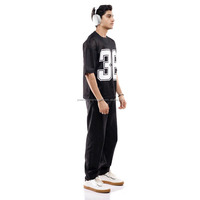 Streetwear personnalisé OEM style américain T-shirt de football en maille pour hommes Maillot de football en maille à séchage rapide léger de haute qualité