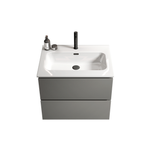 Mobile Bagno Sospeso Grigio Spaziale da 24 Pollici con Ampio Spazio Contenitivo, Lavabo in Ceramica e Foro per Rubinetto Singolo - Design Moderno - Product Image 5