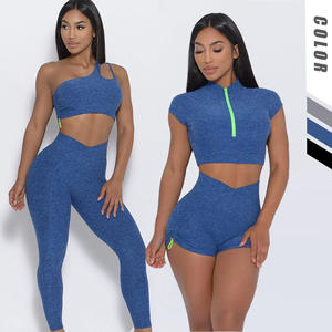 Conjunto de Yoga para mujer, ropa de gimnasio para entrenamiento, conjunto de Yoga transpirable para mujer, conjuntos de Yoga de nailon para adultos - Product Image 6