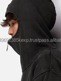 Balaclava personnalisée à fermeture éclair intégrale, en molleton français 100% coton, surdimensionné, thermique, poids lourd, broderie 3D, imperméable, unisexe - Product Image 2
