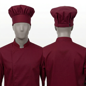 Casquette de chef noire en polycoton respirante pour homme, chapeau de boulanger, broderie personnalisée, logo imprimé, uniforme de style restaurant, professionnelle - Product Image 2