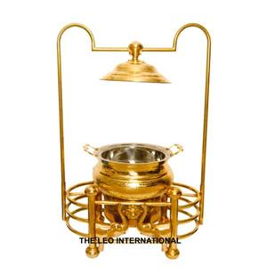 Elegante calentador de comida redondo, perfecto para buffets, fiestas y catering, de latón, ideal para regalos de inauguración de casa y de empresa. - Product Image 1