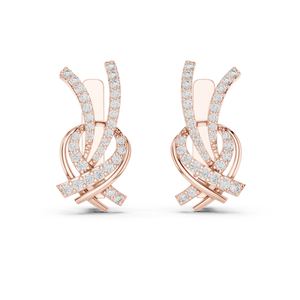 Pendientes de Aro Bali de Plata de Ley 925 con Baño de Oro Rosa de 18K y Mosaico de Circonitas, Joyería Artesanal de Lujo para Mujer - Product Image 1