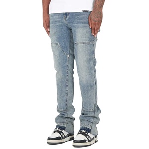 Pantalons cargo en denim vintage à coupe bootcut pour homme, de haute qualité, sur mesure, en gros, Stitchmode - Product Image 3