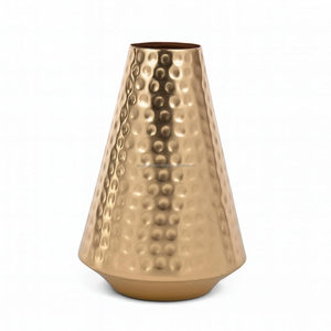 Florero dorado de aluminio y jarrón de material mixto de cerámica, colaboración de diseñador, pieza de arte coleccionable de edición limitada - Product Image 4