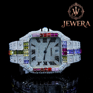 Reloj de Acero Inoxidable con Moissanita de Excelente Calidad, Estilo Hip Hop para Hombre, con Bisel Totalmente Cubierto de Piedras y Acabado de Joyería Premium - Product Image 1
